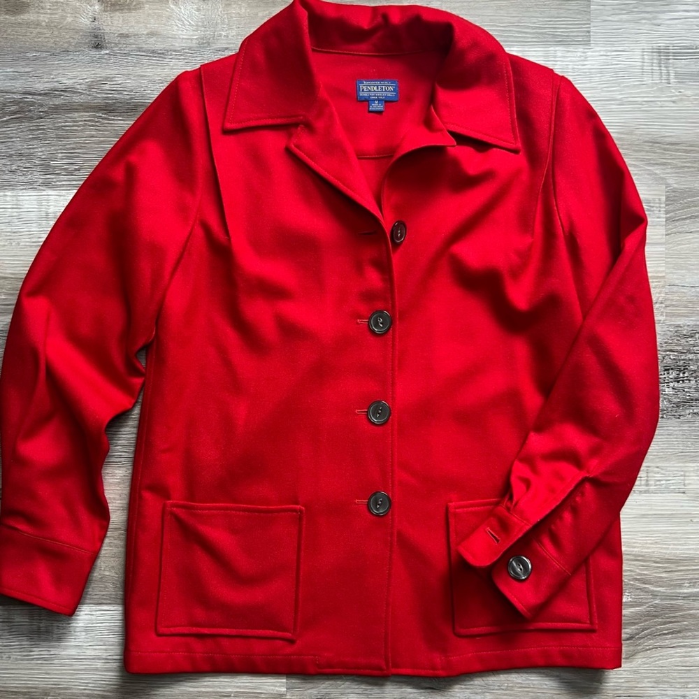 Pendleton : Red Virgin Wool Shacket - image 8